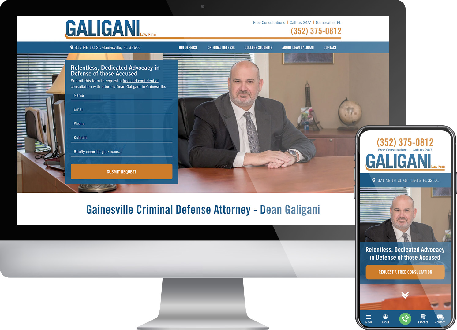 Galigani Law Firm - Website screenshots