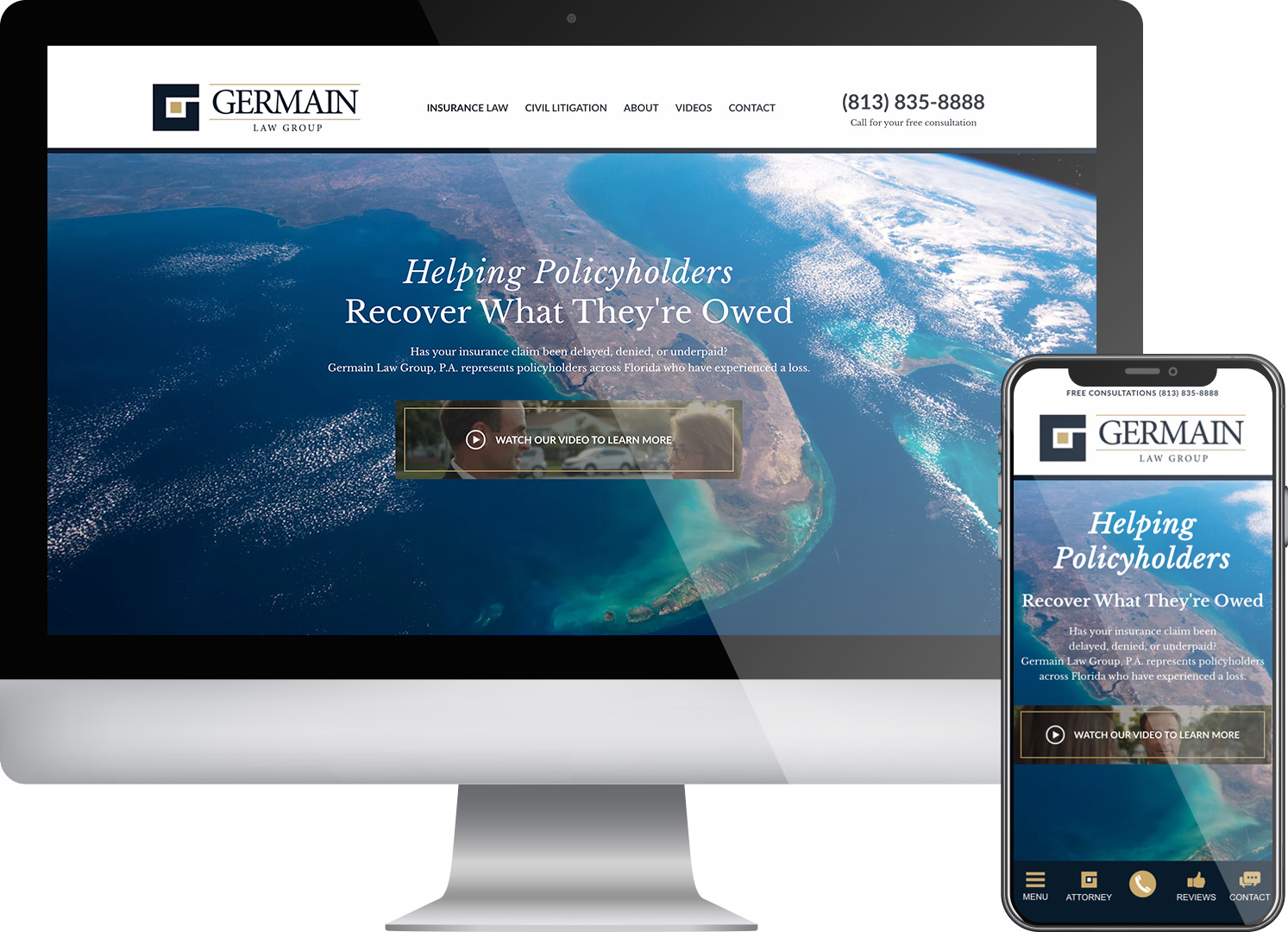 Germain Law Group - Website screenshots