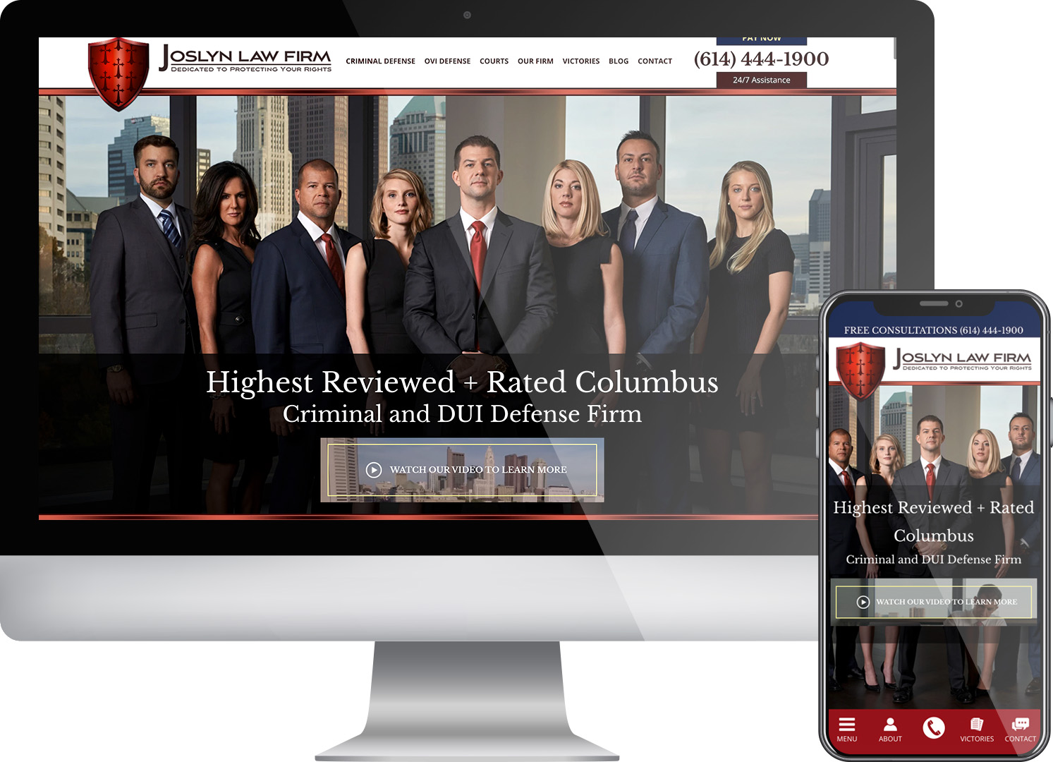 Joslyn Law Firm - website screenshots