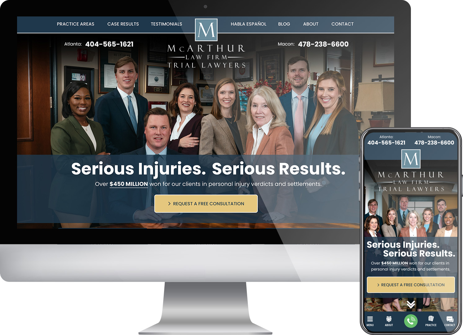 McArthur Law Firm - website screenshots