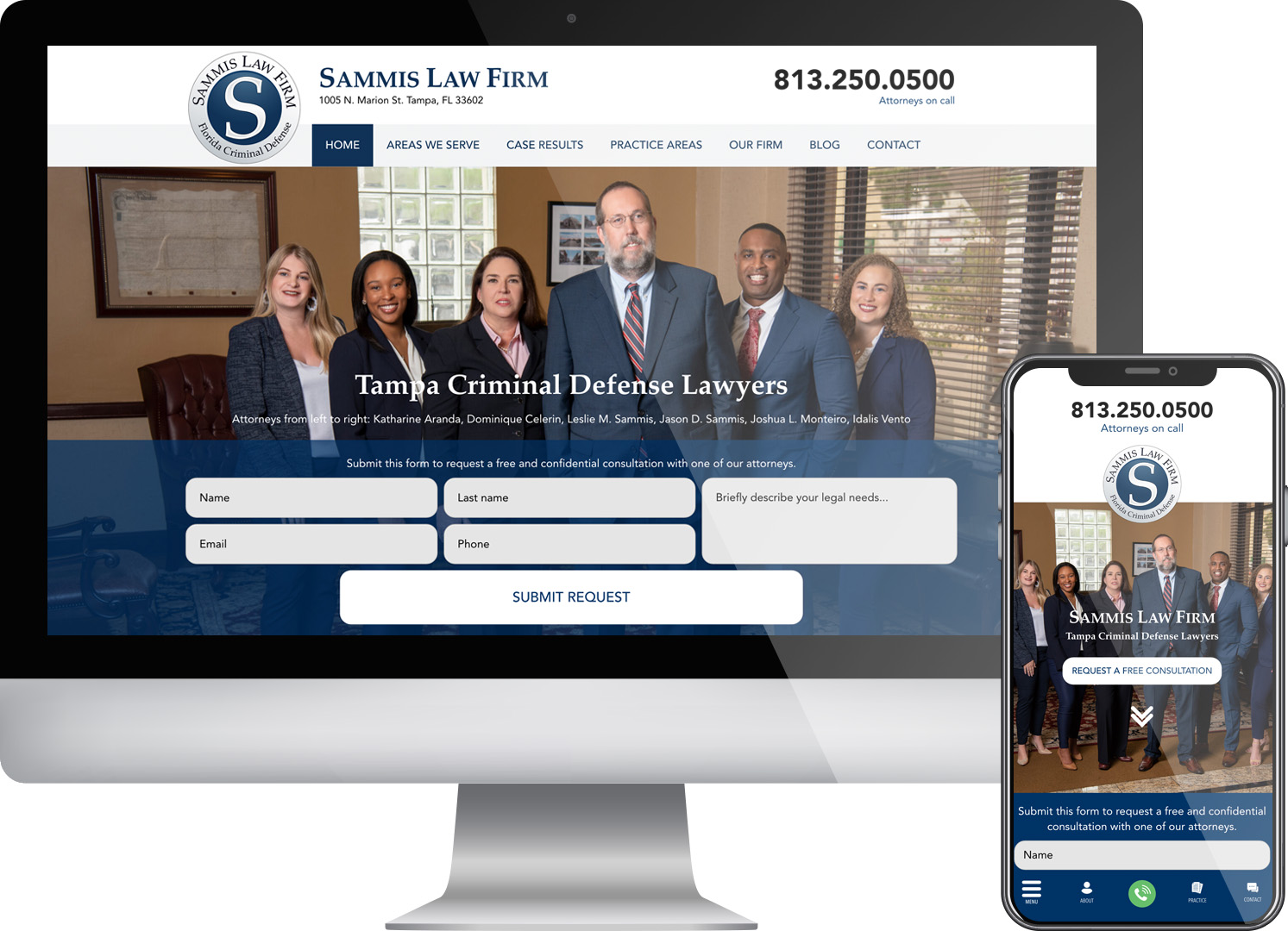 Sammis Law Firm - Website screenshots