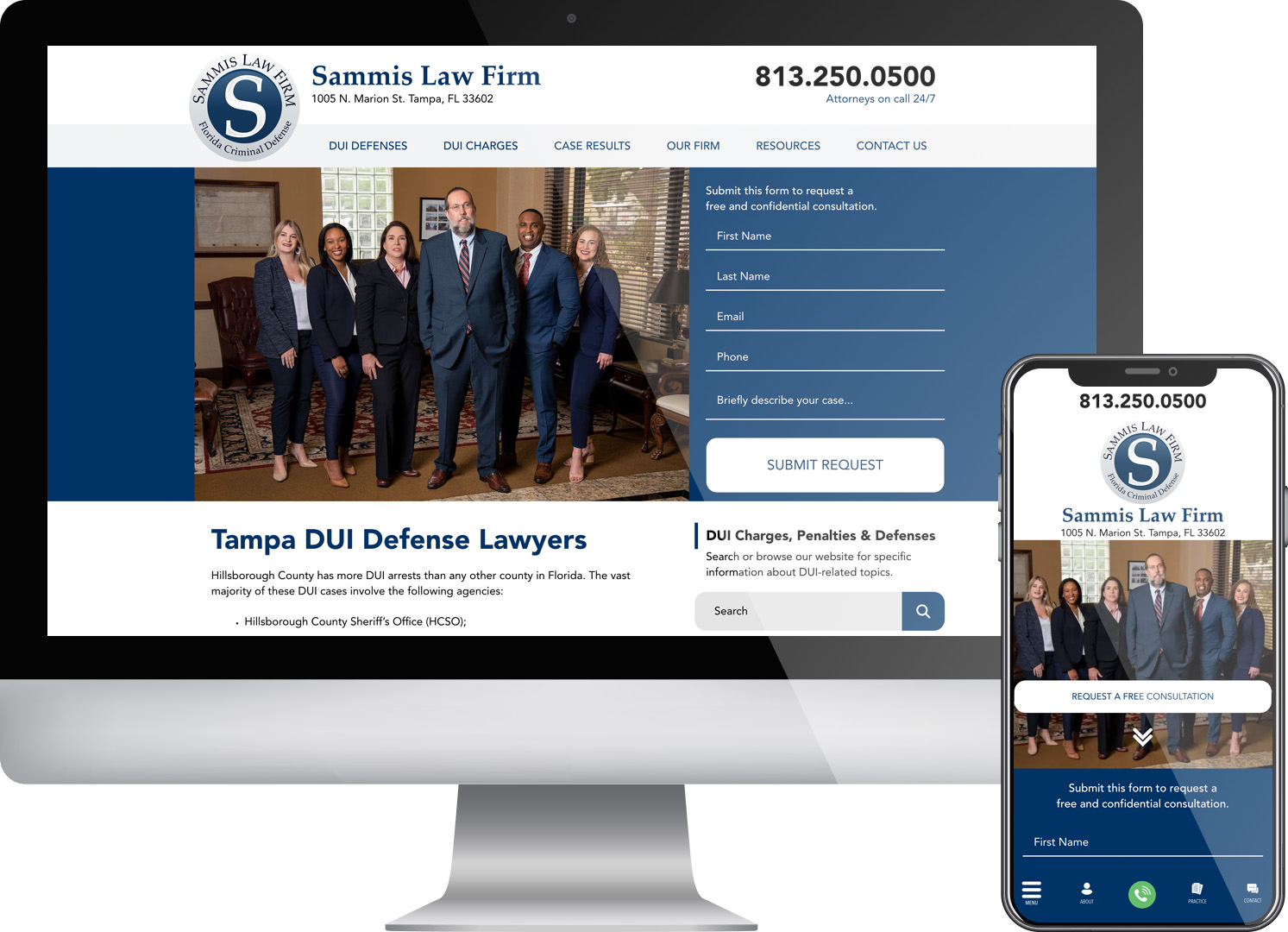 Sammis Law Firm - Website screenshots